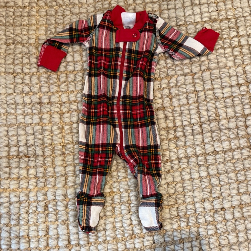 Hanna Andersson Red and Black Plaid Kids Footie